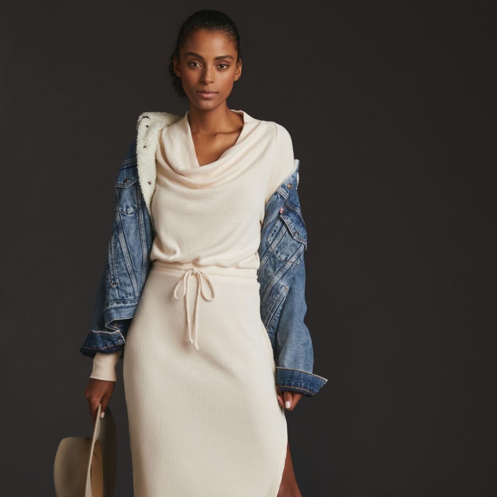 NWOT DAILY PRACTICE BY ANTHROPOLOGIE COWL NECK MIDI DRESS 1X